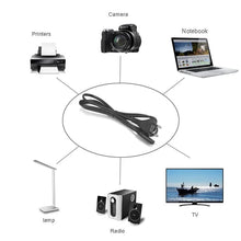 Load image into Gallery viewer, Power Cable Extension 2 Prong Cable Flat Cord IEC320 C7 Figure 8 Power Extension Cable For Laptop Samsung LG TV PS 4 Xbox one
