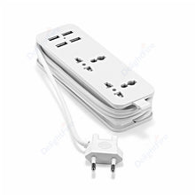 Load image into Gallery viewer, Power Strip With 4 USB Portable Extension Socket Euro Plug 1.5m Cable Travel Adapter USB Smart Phone Wall Charger Desktop Hub
