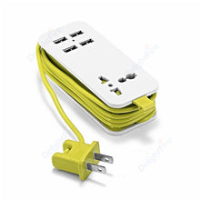 Load image into Gallery viewer, Power Strip With 4 USB Portable Extension Socket Euro Plug 1.5m Cable Travel Adapter USB Smart Phone Wall Charger Desktop Hub
