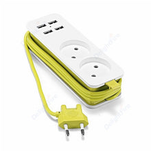 Load image into Gallery viewer, Power Strip With 4 USB Portable Extension Socket Euro Plug 1.5m Cable Travel Adapter USB Smart Phone Wall Charger Desktop Hub
