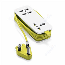 Load image into Gallery viewer, Power Strip With 4 USB Portable Extension Socket Euro Plug 1.5m Cable Travel Adapter USB Smart Phone Wall Charger Desktop Hub
