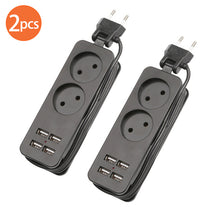 Load image into Gallery viewer, Power Strip With USB Portable Extension Socket European Plug 1.5m Cable Power Strip Travel Adapter
