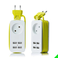 Load image into Gallery viewer, Power Strip With USB Portable Extension Socket European Plug 1.5m Cable Power Strip Travel Adapter
