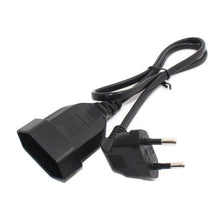 Load image into Gallery viewer, Male Plug To Female Socket Power Extension Cable For PC Computer PDU 0.3m/0.6m/1.8m EU 2Prong Bend Angled Cord
