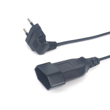 Load image into Gallery viewer, Male Plug with 90 Degree To Female Socket Power Extension Cable For PC Computer PDU 0.3m/0.6m/1.8m EU 2Prong Bend Angled Cord
