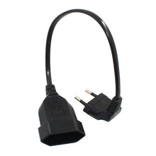 Load image into Gallery viewer, Male Plug To Female Socket Power Extension Cable For PC Computer PDU 0.3m/0.6m/1.8m EU 2Prong Bend Angled Cord
