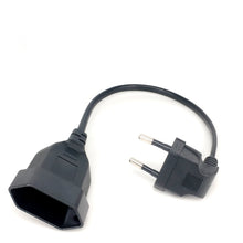 Load image into Gallery viewer, 90 Degree Male Plug To Female Socket Power Extension Cable For PC Computer PDU 0.3m/0.6m/1.8m EU 2Prong
