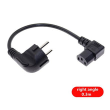 Load image into Gallery viewer, European 2 Pin Male to IEC 3 Pin Female ,Schuko to IEC C13 Angled 90 Degree AC Power Cord EU Adapter Extension Lead Cable
