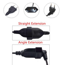 Load image into Gallery viewer, European 2 Prong VDE Plug to CEE7/16 Outlet Socket Power Extension Cord,Schuko CEE7 Angled Extension cords
