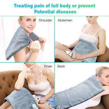 Load image into Gallery viewer, Extra Large 12*24'' 100 - 120V 85W Washable Electric Blanket Heating Pad 110V for Back Pain Relief Auto Off Body Warmer US Plug
