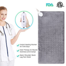 Load image into Gallery viewer, Extra Large 12*24'' 110V 85W Washable Electric Blanket Heating Pad for Back Pain Relief Auto Off Heat Therapy Warmer Pad US Plug
