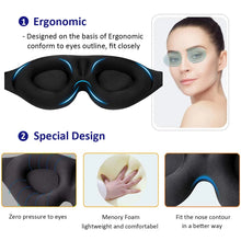 Load image into Gallery viewer, Eye Mask for Sleeping 3D Contoured Cup Blindfold Concave Molded Night Sleep Mask Block Out Light for Women Men
