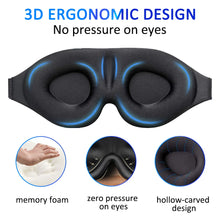 Load image into Gallery viewer, Eye Sleep Cover Satin 3D Sleeping Eye Mask Adjustable Band Padded Reusable Soft Relax Eyepatch for Travel Blindfold Women Men
