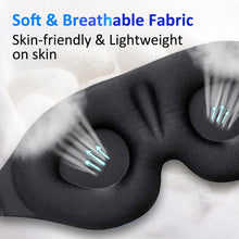 Load image into Gallery viewer, Eye Sleep Cover Satin 3D Sleeping Eye Mask Adjustable Band Padded Reusable Soft Relax Eyepatch for Travel Blindfold Women Men
