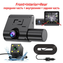 Load image into Gallery viewer, FHD 1080P Dash Cam 3-Lens Car DVR 24H Parking Monitoring Video DashCam 3 Channel Video Recorder Three Way Black Box
