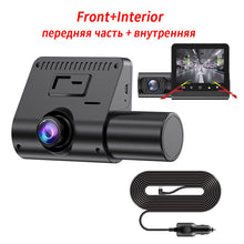 Load image into Gallery viewer, FHD 1080P Dash Cam 3-Lens Car DVR 24H Parking Monitoring Video DashCam 3 Channel Video Recorder Three Way Black Box
