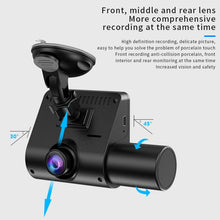Load image into Gallery viewer, FHD 1080P Dash Cam 3-Lens Car DVR 24H Parking Monitoring Video DashCam 3 Channel Video Recorder Three Way Black Box
