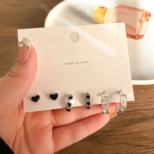 Load image into Gallery viewer, Korean Fashion Metal Love Heart Circle Drop Small Earrings for Women Trend Pendant Piercing Earrings Set Jewelry
