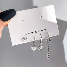 Load image into Gallery viewer, Korean Fashion Metal Love Heart Circle Drop Small Earrings for Women Trend Pendant Piercing Earrings Set Jewelry
