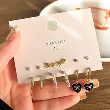 Load image into Gallery viewer, Korean Fashion Metal Love Heart Circle Drop Small Earrings for Women Trend Pendant Piercing Earrings Set Jewelry
