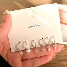 Load image into Gallery viewer, Korean Fashion Metal Love Heart Circle Drop Small Earrings for Women Trend Pendant Piercing Earrings Set Jewelry
