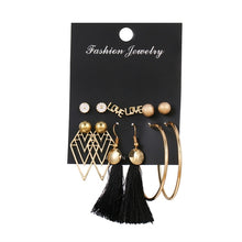 Load image into Gallery viewer, Women's Earrings Set Pearl Earrings For Women Bohemian Fashion Jewelry 2020 Geometric Crystal Heart Stud Earrings
