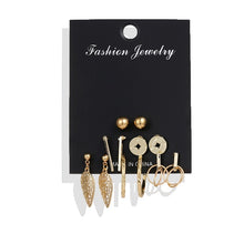 Load image into Gallery viewer, Women's Earrings Set Pearl Earrings For Women Bohemian Fashion Jewelry 2020 Geometric Crystal Heart Stud Earrings
