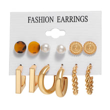 Load image into Gallery viewer, Women's Earrings Set Pearl Earrings For Women Bohemian Fashion Jewelry 2020 Geometric Crystal Heart Stud Earrings
