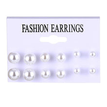 Load image into Gallery viewer, Women's Earrings Set Pearl Earrings For Women Bohemian Fashion Jewelry 2020 Geometric Crystal Heart Stud Earrings

