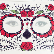 Load image into Gallery viewer, Facial makeup Sticker Special Waterproof Face tattoo Day of The Dead Skull Face dress up Halloween Temporary Tattoo Stickers
