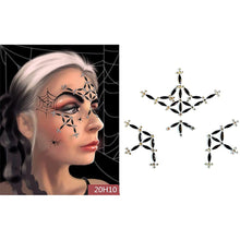 Load image into Gallery viewer, Facial makeup Sticker Special Waterproof Face tattoo Day of The Dead Skull Face dress up Halloween Temporary Tattoo Stickers
