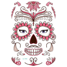 Load image into Gallery viewer, Facial makeup Sticker Special Waterproof Face tattoo Day of The Dead Skull Face dress up Halloween Temporary Tattoo Stickers
