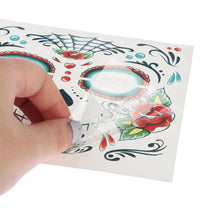 Load image into Gallery viewer, Facial makeup Sticker Special Waterproof Face tattoo Day of The Dead Skull Face dress up Halloween Temporary Tattoo Stickers
