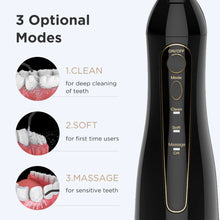 Load image into Gallery viewer, Water Flossers for Teeth 300ML Oral Irrigator Rechargeable Portable Dental 3 Modes Water Tank Waterproof Teeth Cleaner
