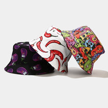 Load image into Gallery viewer, Fashion Cartoon Printed Cute Bucket Hat Summer Reversible Fishermant Hat For Women Men Street Hip Hop Fishing Cap Gorro
