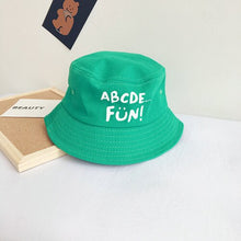 Load image into Gallery viewer, Casual Children's Bucket Hats Letter Decor Cotton Panama Cap Girls Boys Outdoor Beach Sun Hat  Camping Fishing Cap
