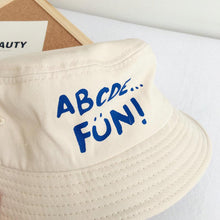 Load image into Gallery viewer, Casual Children's Bucket Hats Letter Decor Cotton Panama Cap Girls Boys Outdoor Beach Sun Hat  Camping Fishing Cap

