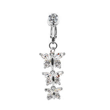 Load image into Gallery viewer, Fashion Faux Body Piercing Jewelry Fake Belly Piercing Butterfly Navel Rings CZ Clip on Belly Button Ring Non Piercing Jewelry
