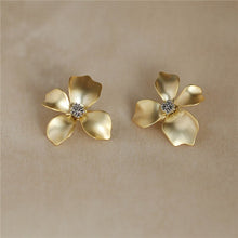 Load image into Gallery viewer, Fashion Matt Metal Flower Stud Earrings Cold Wind Temperament Simple Trendy Statement Earrings for Girls Gift Jewelry
