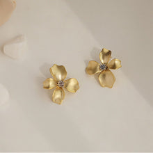 Load image into Gallery viewer, Fashion Matt Metal Flower Stud Earrings Cold Wind Temperament Simple Trendy Statement Earrings for Girls Gift Jewelry
