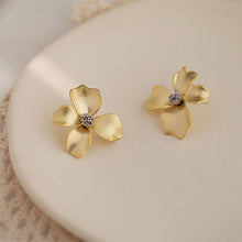 Load image into Gallery viewer, Fashion Matt Metal Flower Stud Earrings Cold Wind Temperament Simple Trendy Statement Earrings for Girls Gift Jewelry
