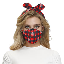 Load image into Gallery viewer, Fashion Print Plaid Headband Dust-Proof Mask Women Multi Purpose Cute Hair Band Accessories Headwear
