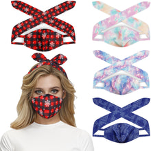 Load image into Gallery viewer, Fashion Print Plaid Headband Dust-Proof Mask Women Multi Purpose Cute Hair Band Accessories Headwear
