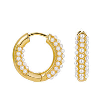 Load image into Gallery viewer, Fashion Round Beads Hoop Earrings for Women Trendy Geometric Circle Green Stone Earrings Huggies Jewelry 2023 New
