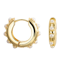 Load image into Gallery viewer, Fashion Round Beads Hoop Earrings for Women Trendy Geometric Circle Green Stone Earrings Huggies Jewelry 2023 New
