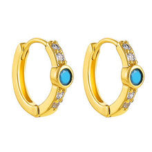 Load image into Gallery viewer, Fashion Round Beads Hoop Earrings for Women Trendy Geometric Circle Green Stone Earrings Huggies Jewelry 2023 New
