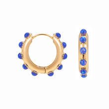 Load image into Gallery viewer, Fashion Round Beads Hoop Earrings for Women Trendy Geometric Circle Green Stone Earrings Huggies Jewelry 2023 New
