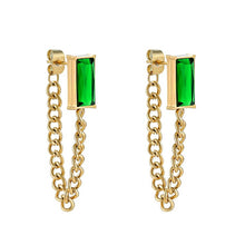 Load image into Gallery viewer, Fashion Round Beads Hoop Earrings for Women Trendy Geometric Circle Green Stone Earrings Huggies Jewelry 2023 New
