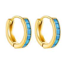 Load image into Gallery viewer, Fashion Round Beads Hoop Earrings for Women Trendy Geometric Circle Green Stone Earrings Huggies Jewelry 2023 New
