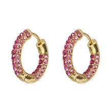 Load image into Gallery viewer, Fashion Round Beads Hoop Earrings for Women Trendy Geometric Circle Green Stone Earrings Huggies Jewelry 2023 New
